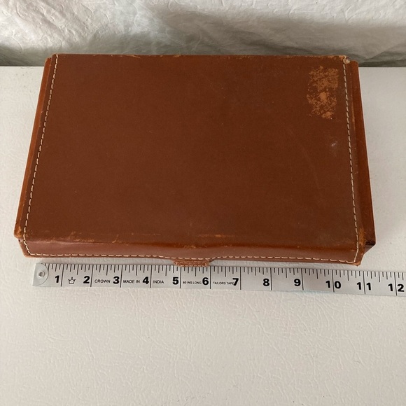 Unbranded Top Grain Leather Toiletry Kit W/ Faux Tortoise Boxes and Containers - Picture 12 of 14